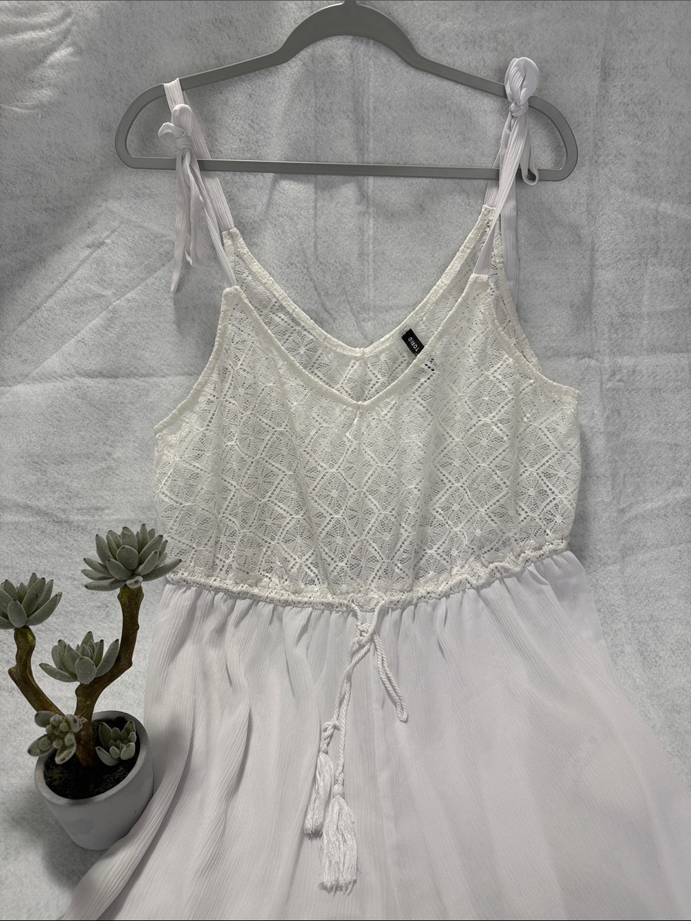 torrid White Lace Crochet Tie-Waist Swim Romper Coverup